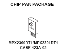 MPX2301DT1, Компенсированный датчик давления, дифференциальный, 0...40 кПа